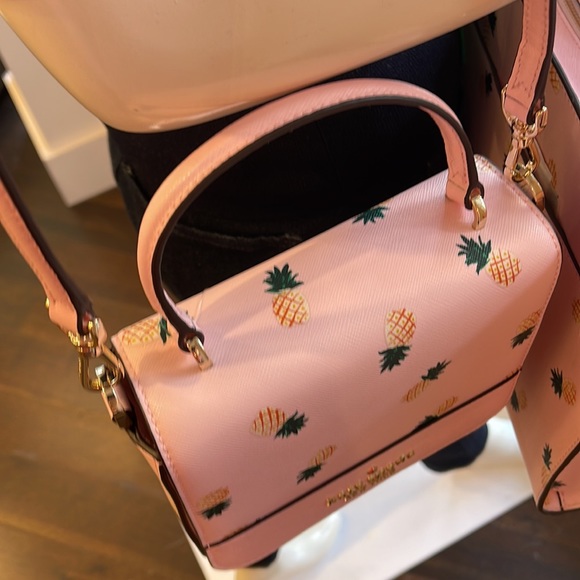 Kate Spade Staci Square Pineapple Crossbody Pink Multi - Picture 15 of 16